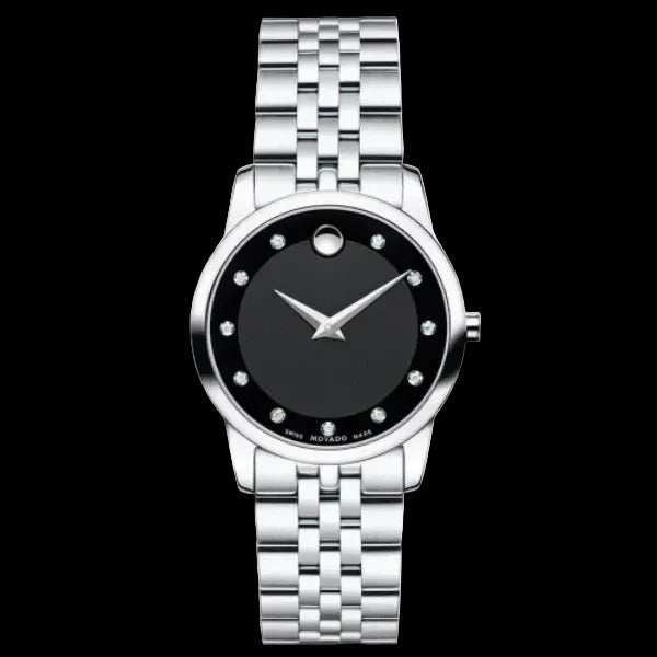 Movado Museum 0606858- Black Dial Stainless Steel Women's Watch