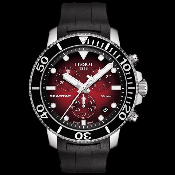 TISSOT Men’s Quartz Swiss Made Black Silicone Strap Cronograph T120.417.17.421.00