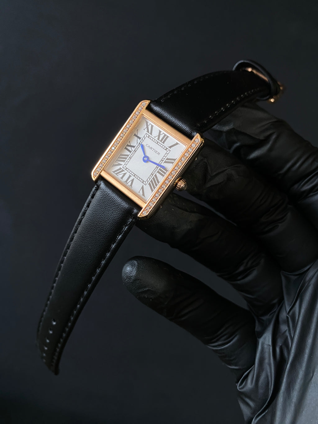 Cartier tank small size diamond cut