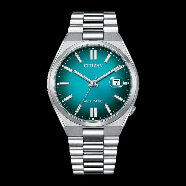 Citizen Tsuyosa Silver Stainless Steel Turquoise Dial Automatic Watch for Gents - NJO151-88X