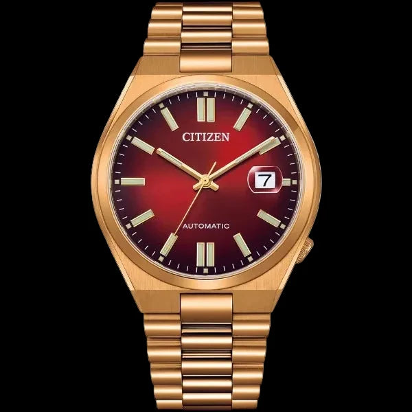 Citizen Tsuyosa Rose Gold Stainless Steel Burgundy Dial Automatic Watch for Gents - NJO15382X
