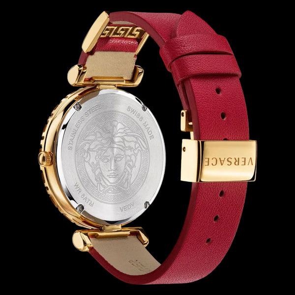 Versace Women's Quartz Swiss Made Red Leather Strap VEDV00319