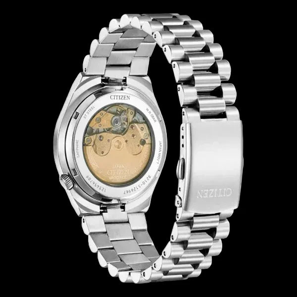 Citizen Tsuyosa Silver Stainless Steel Black Di Automatic Watch for Gents - NJO15081E