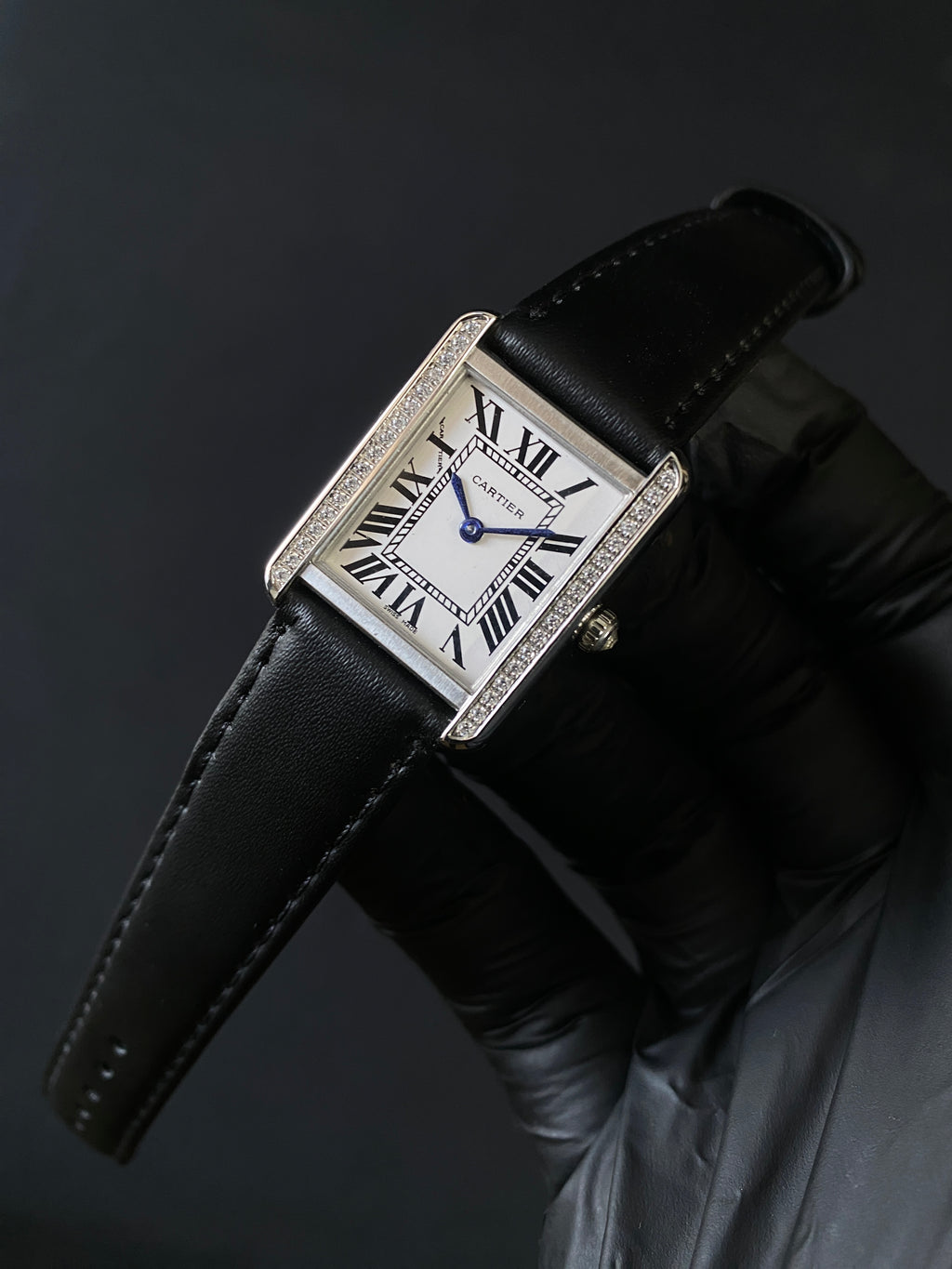 Cartier tank small size diamond cut