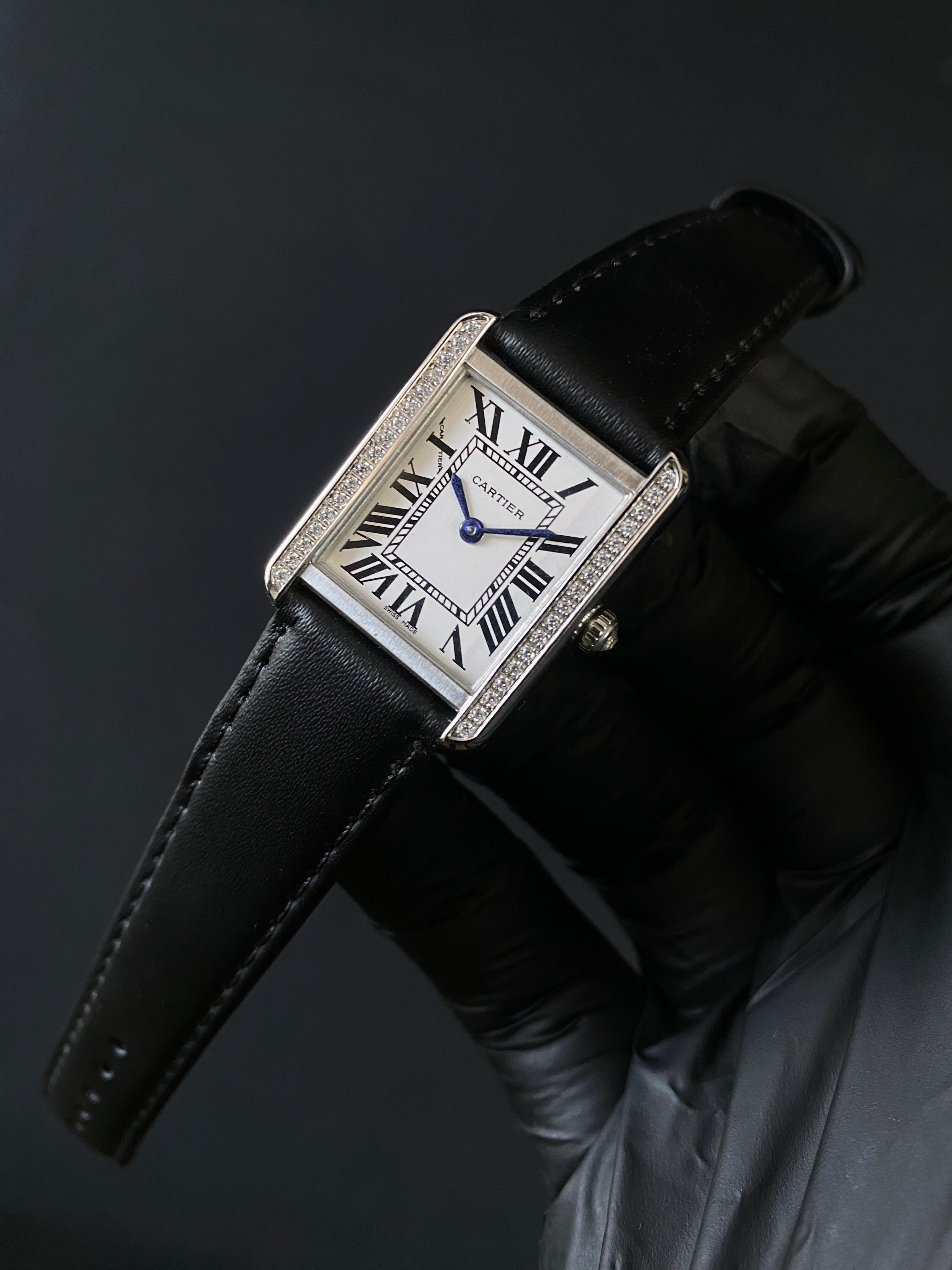 Cartier tank small size diamond cut
