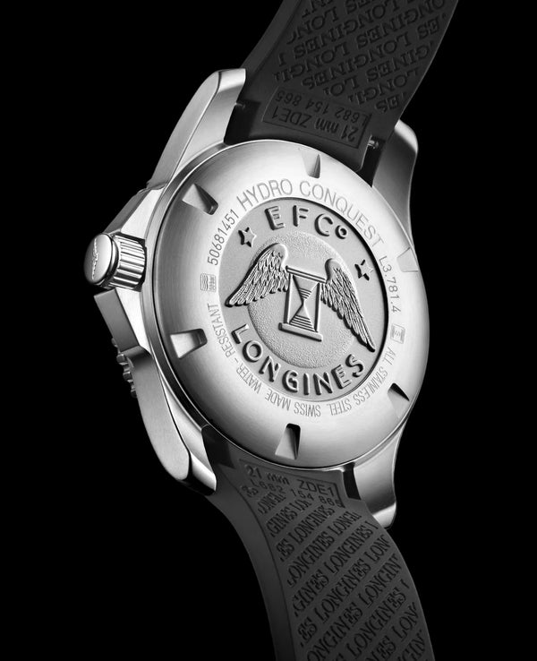 Longines HydroConquest Rubber Strap  Ceramic Bezel Automatic Watch for Gents - L3.781.4.56.9