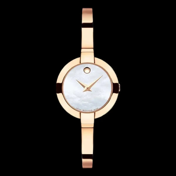 Movado Bela Stainless Steel Mother of pearl Dial Quartz Watch for Ladies - 607082