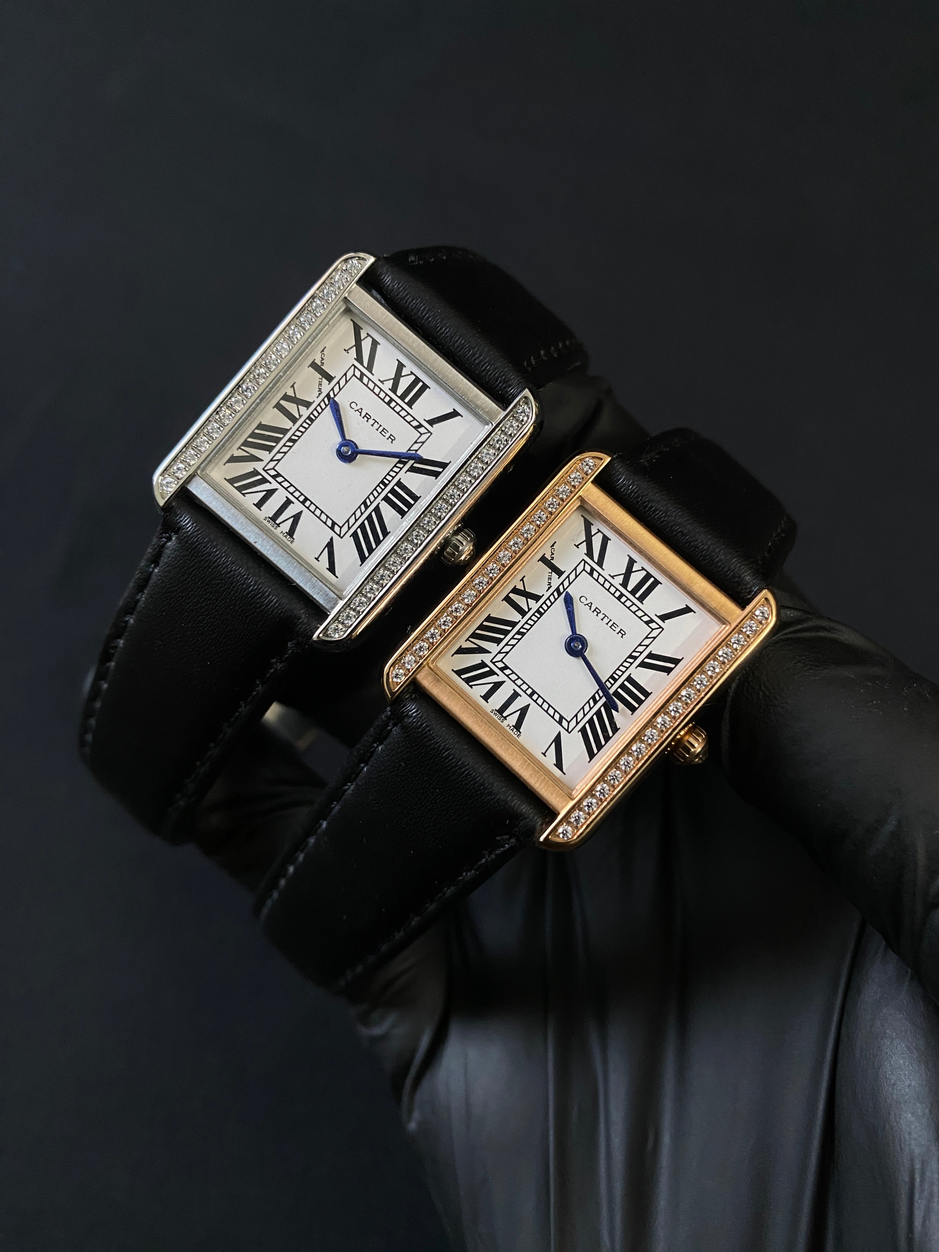 Cartier tank small size diamond cut